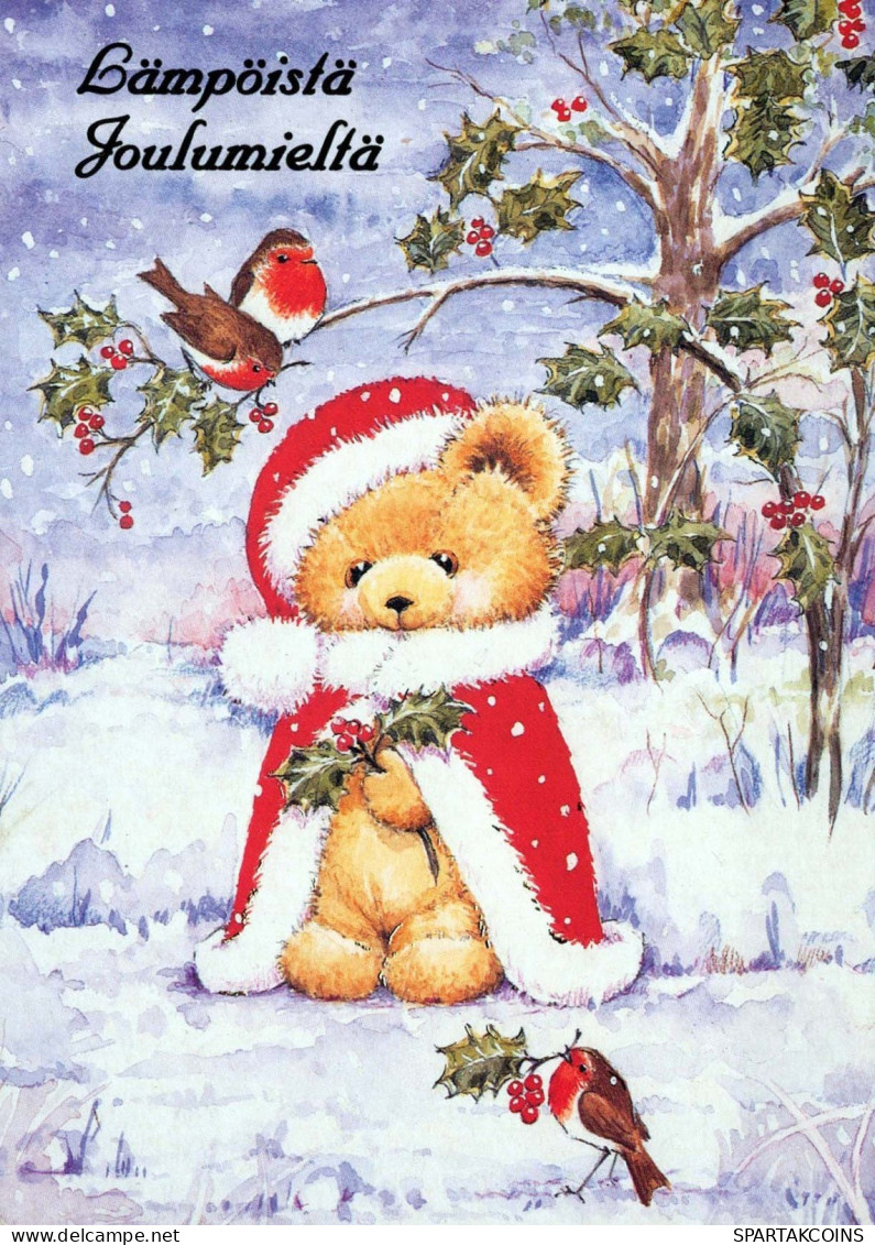Happy New Year Christmas TEDDY BEAR Vintage Postcard CPSM #PAU846.A - Nouvel An