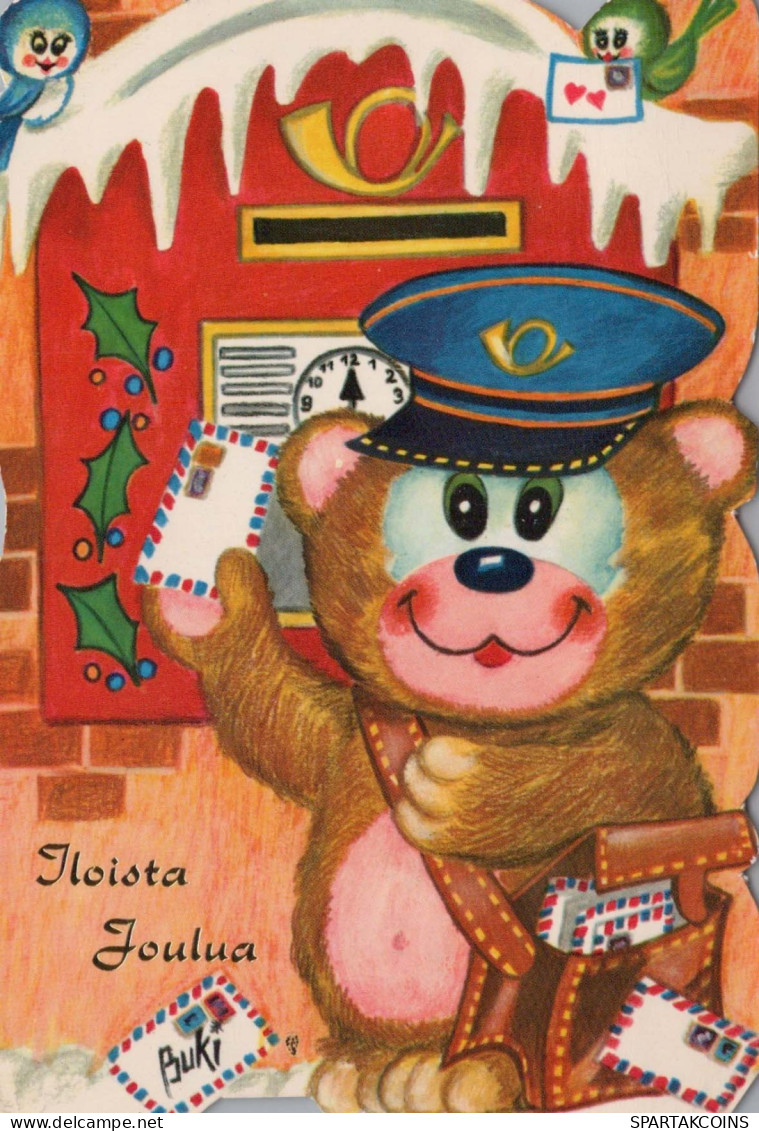Happy New Year Christmas TEDDY BEAR Vintage Postcard CPSM #PAU621.A - Nouvel An