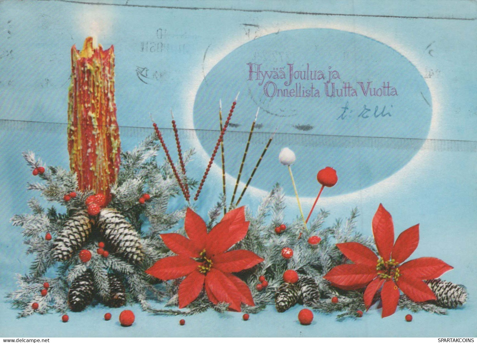 Buon Anno Natale CANDELA Vintage Cartolina CPSM #PAT607.A - Neujahr