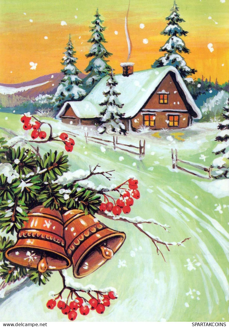 Neujahr Weihnachten BELL Vintage Ansichtskarte Postkarte CPSM #PAT469.A - Neujahr
