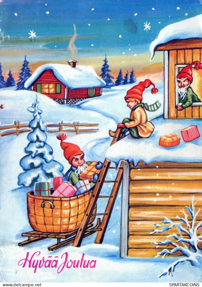 PÈRE NOËL NOËL Fêtes Voeux Vintage Carte Postale CPSM #PAK411.A - Santa Claus