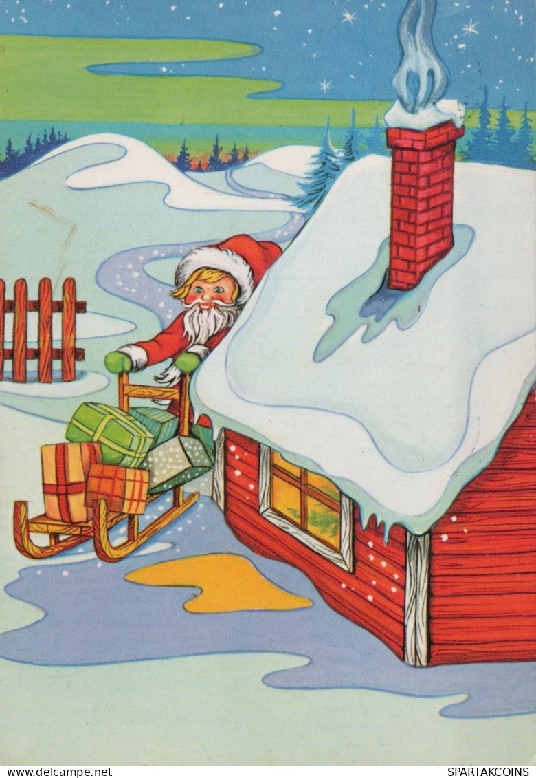WEIHNACHTSMANN SANTA CLAUS WEIHNACHTSFERIEN Vintage Postkarte CPSM #PAK453.A - Santa Claus
