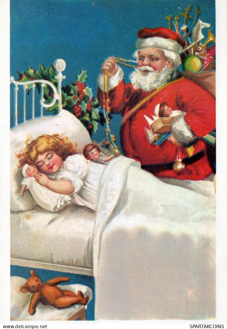 WEIHNACHTSMANN SANTA CLAUS KINDER WEIHNACHTSFERIEN Vintage Postkarte CPSM #PAK350.A - Santa Claus