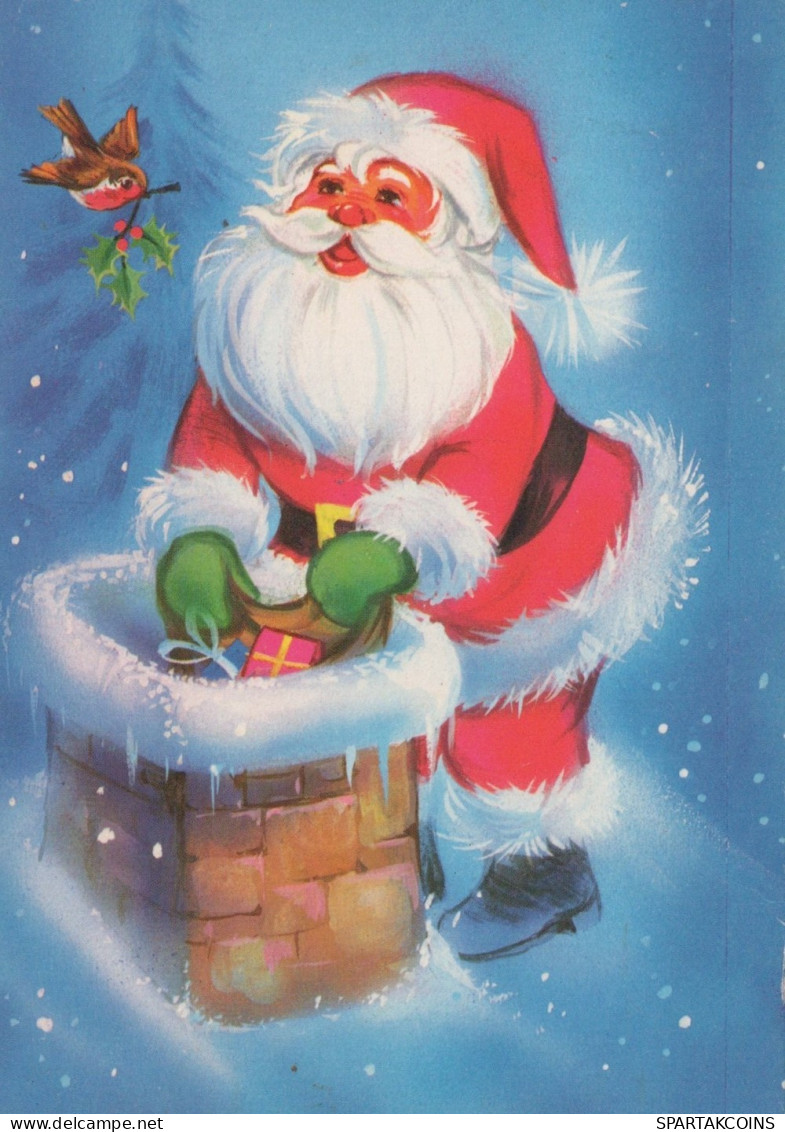 PAPÁ NOEL NAVIDAD Fiesta Vintage Tarjeta Postal CPSM #PAJ714.A - Santa Claus