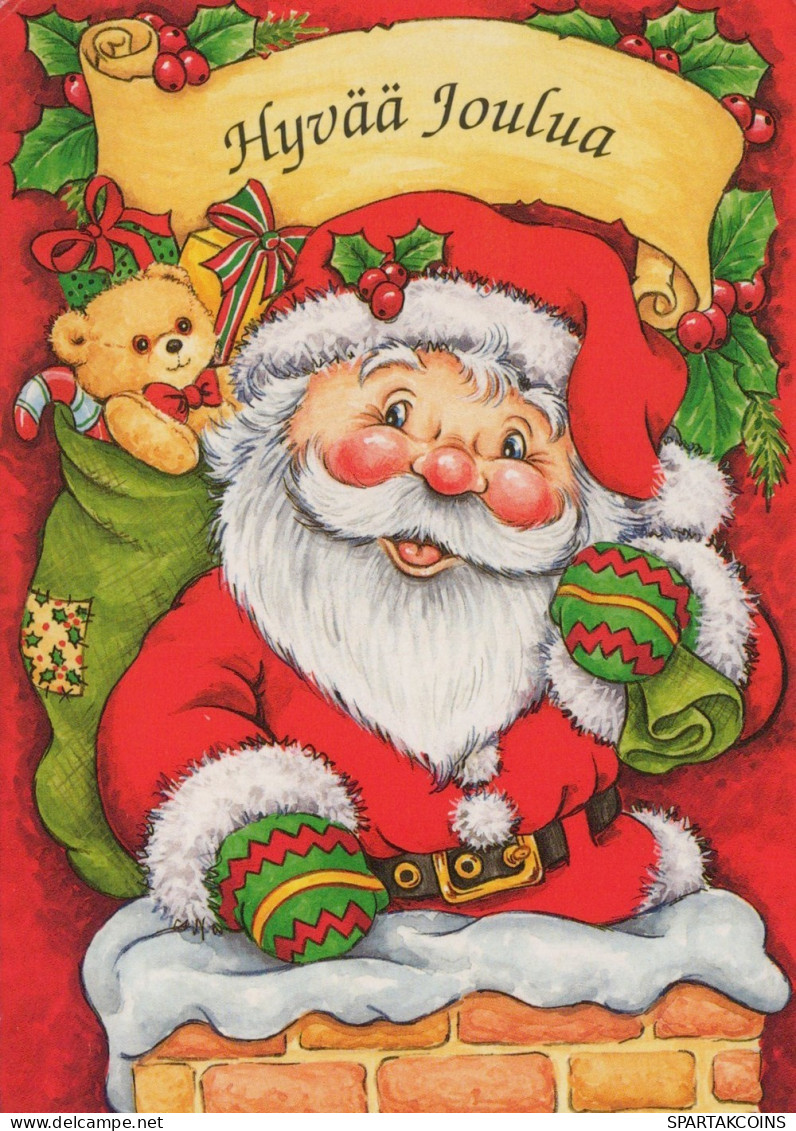 BABBO NATALE Natale Vintage Cartolina CPSM #PAJ758.A - Santa Claus