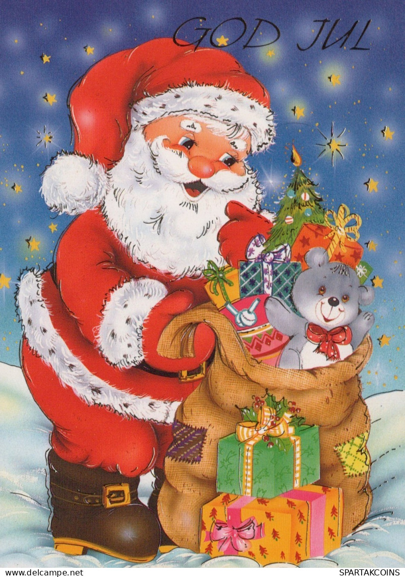 BABBO NATALE Natale Vintage Cartolina CPSM #PAJ639.A - Santa Claus