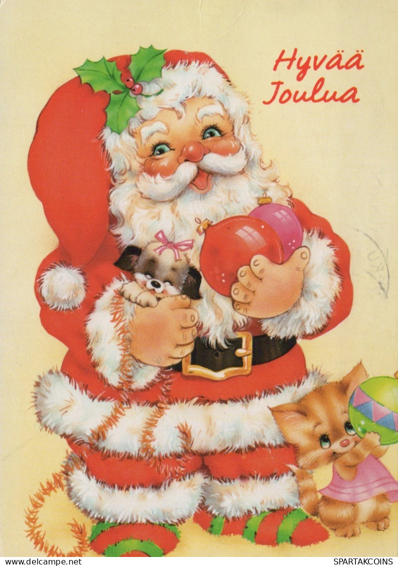 PÈRE NOËL NOËL Fêtes Voeux Vintage Carte Postale CPSM #PAJ591.A - Santa Claus