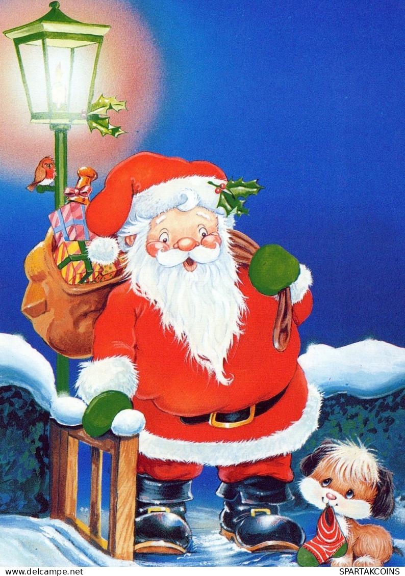 PAPÁ NOEL NAVIDAD Fiesta Vintage Tarjeta Postal CPSM #PAJ517.A - Santa Claus