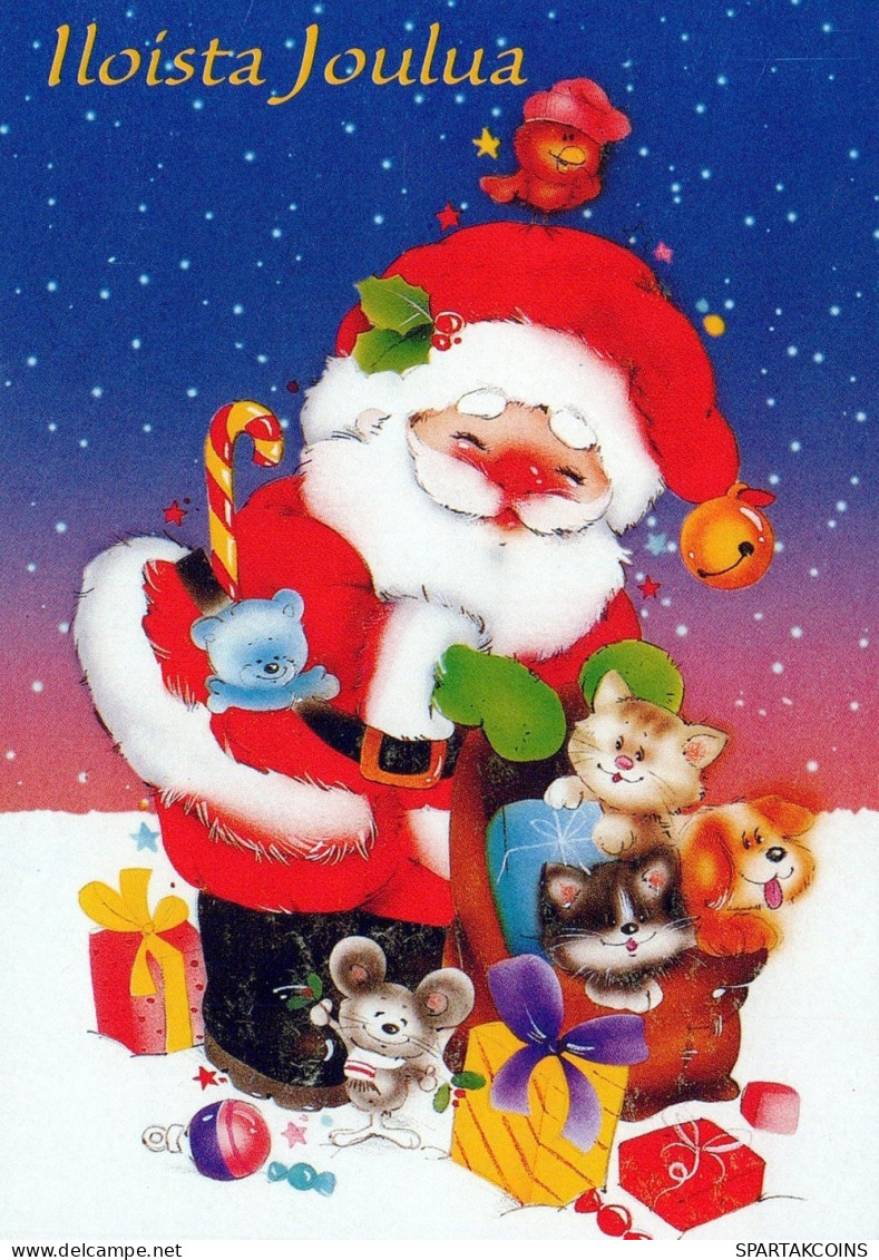 PÈRE NOËL NOËL Fêtes Voeux Vintage Carte Postale CPSM #PAJ514.A - Santa Claus