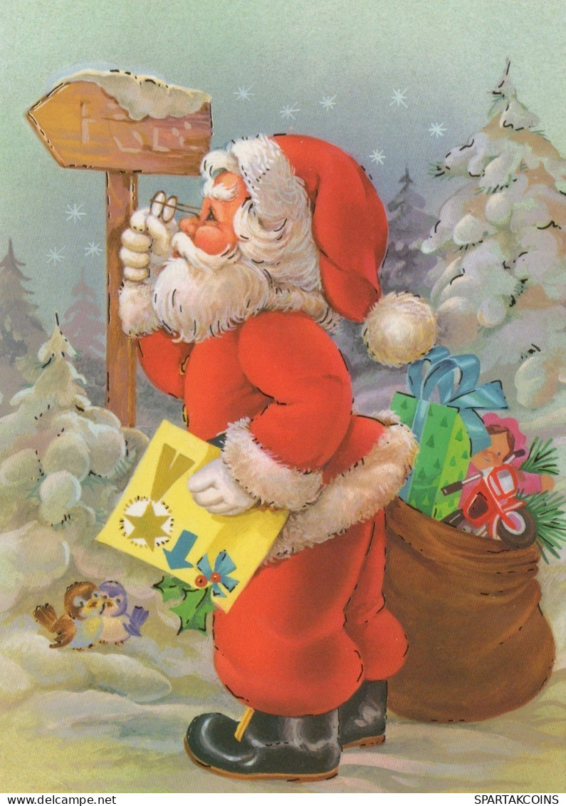 WEIHNACHTSMANN SANTA CLAUS WEIHNACHTSFERIEN Vintage Postkarte CPSM #PAJ505.A - Santa Claus