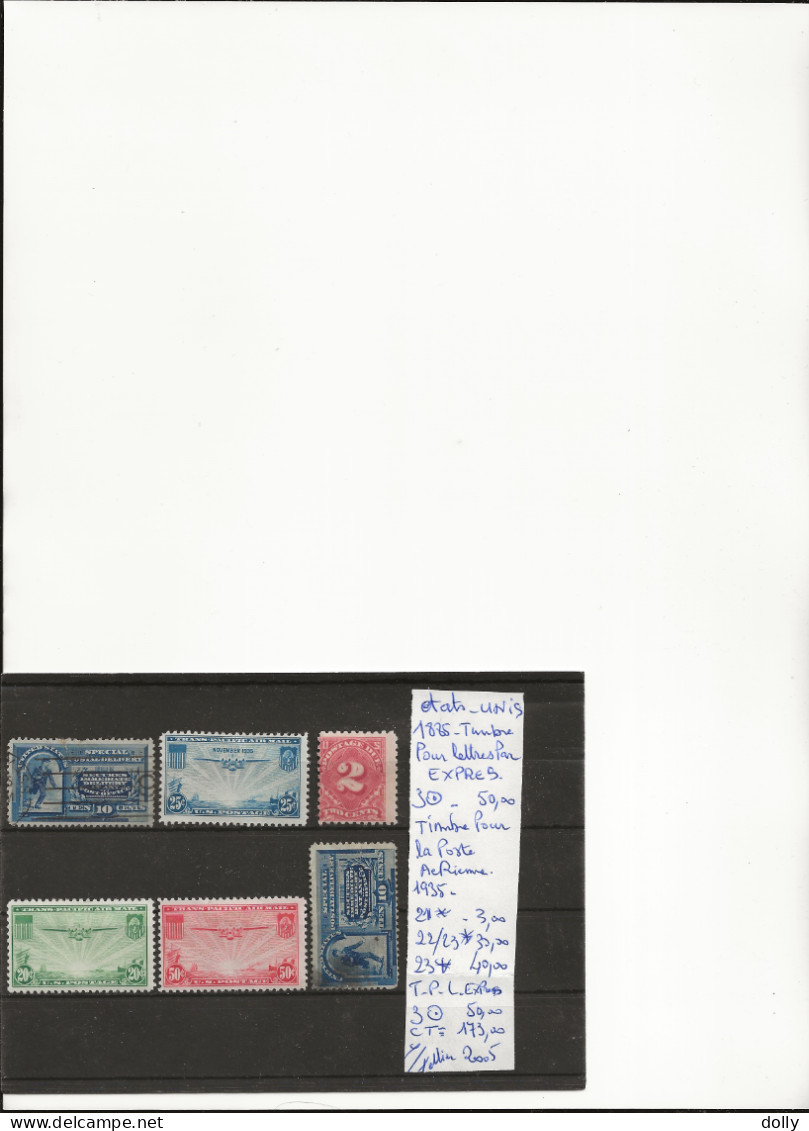 TIMBRES DES ETATS-UNIS NEUF**MNH 1885-1935 Nr VOIR SUR PAPIER AVEC TIMBRES COTE 173.00 € - Unused Stamps