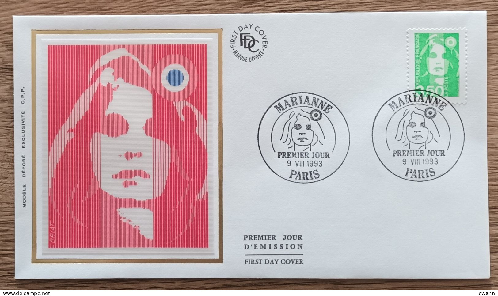 FDC 1993 - YT N°2821 - MARIANNE DU BICENTENAIRE - PARIS - 1990-1999