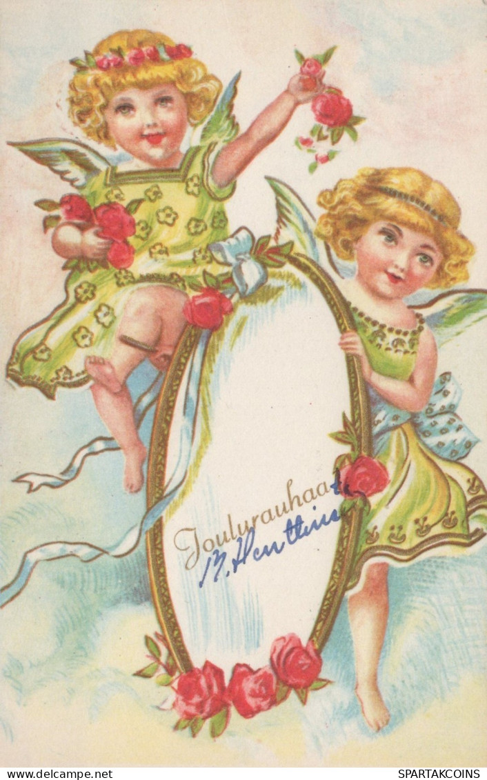 ANGELO Buon Anno Natale Vintage Cartolina CPSMPF #PAG775.A - Anges