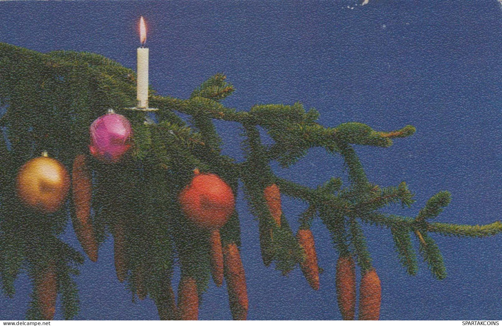 Neujahr Weihnachten KERZE Vintage Ansichtskarte Postkarte CPSMPF #PKG173.A - Neujahr