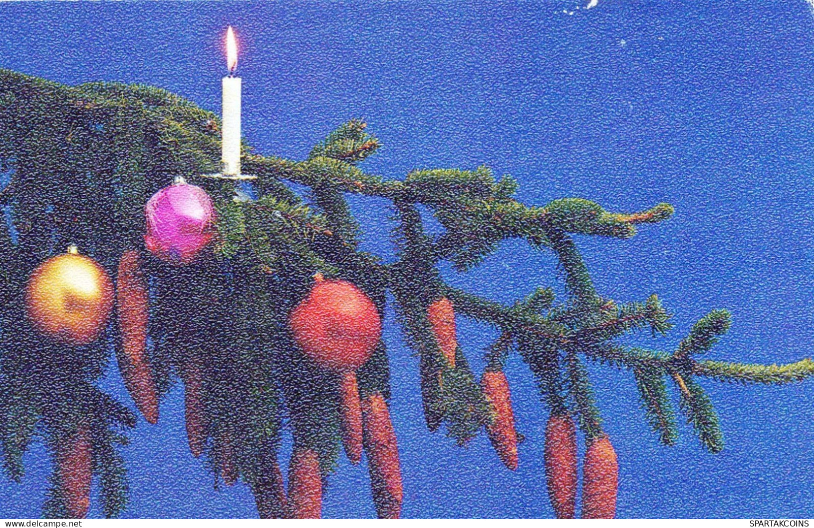 Neujahr Weihnachten KERZE Vintage Ansichtskarte Postkarte CPSMPF #PKG173.A - Neujahr