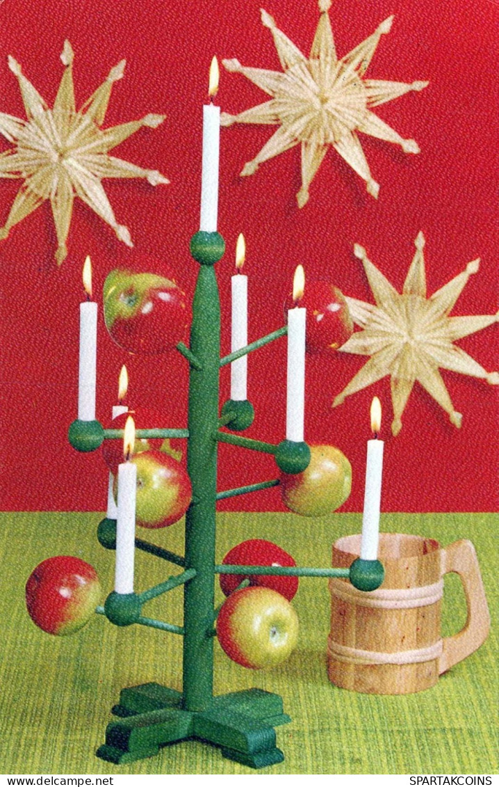 Neujahr Weihnachten KERZE Vintage Ansichtskarte Postkarte CPSMPF #PKD139.A - Neujahr