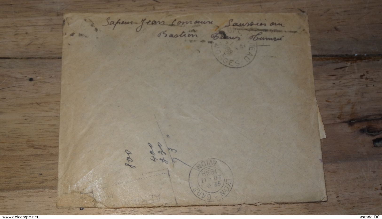 Enveloppe Tunisie, Avion, Tunis 1938   ......... Boite1 ...... 240424-51 - Lettres & Documents