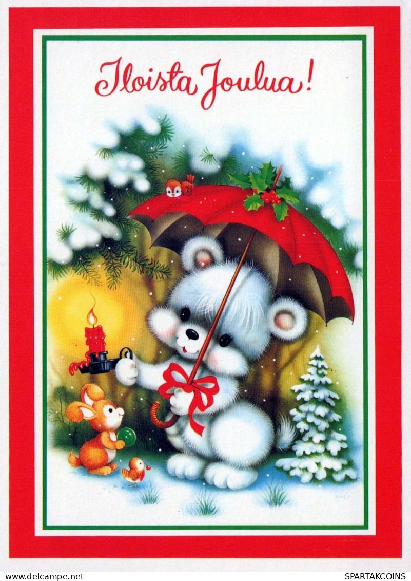 Happy New Year Christmas BEAR Vintage Postcard CPSM #PAU786.A - Neujahr