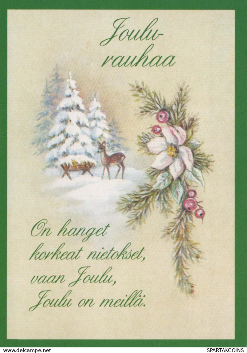 Buon Anno Natale CERVO Vintage Cartolina CPSM #PAU778.A - Neujahr