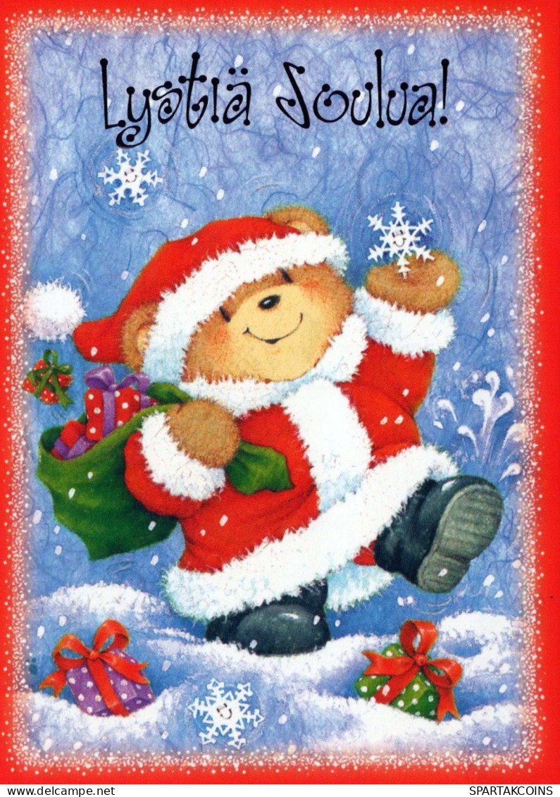 Neujahr Weihnachten TEDDYBÄR Vintage Ansichtskarte Postkarte CPSM #PAU835.A - Neujahr