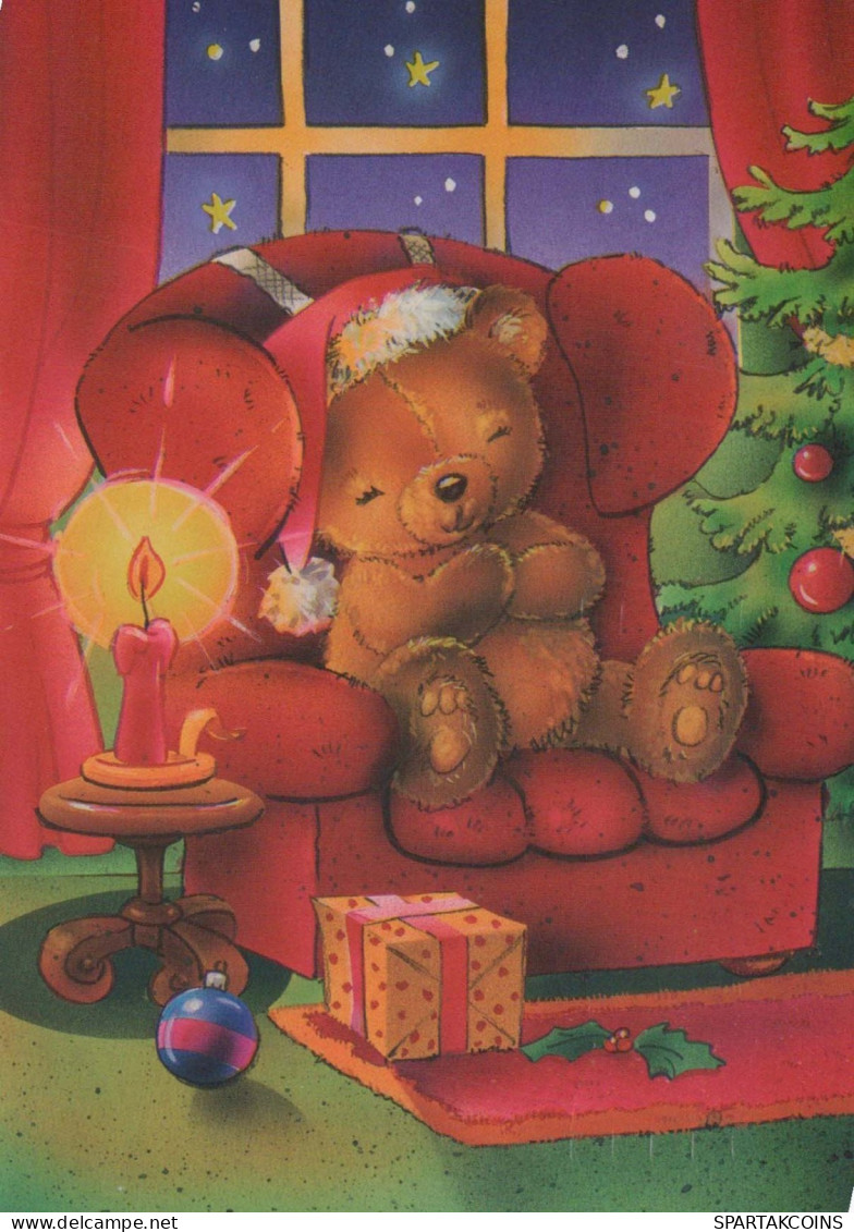 Buon Anno Natale ORSACCHIOTTO Vintage Cartolina CPSM #PAU873.A - Neujahr