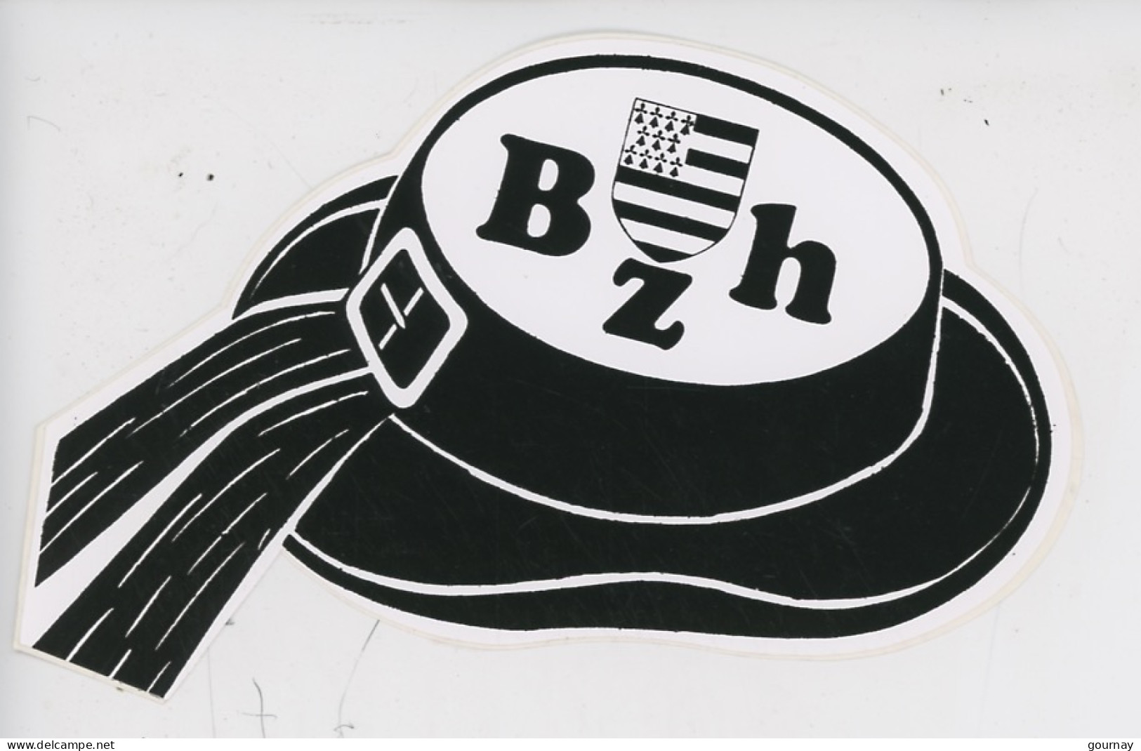 Bretagne : BZH - B.Z.H. Autocollant Chapeau Breton Folklore (blason Drapeau) - Bretagne