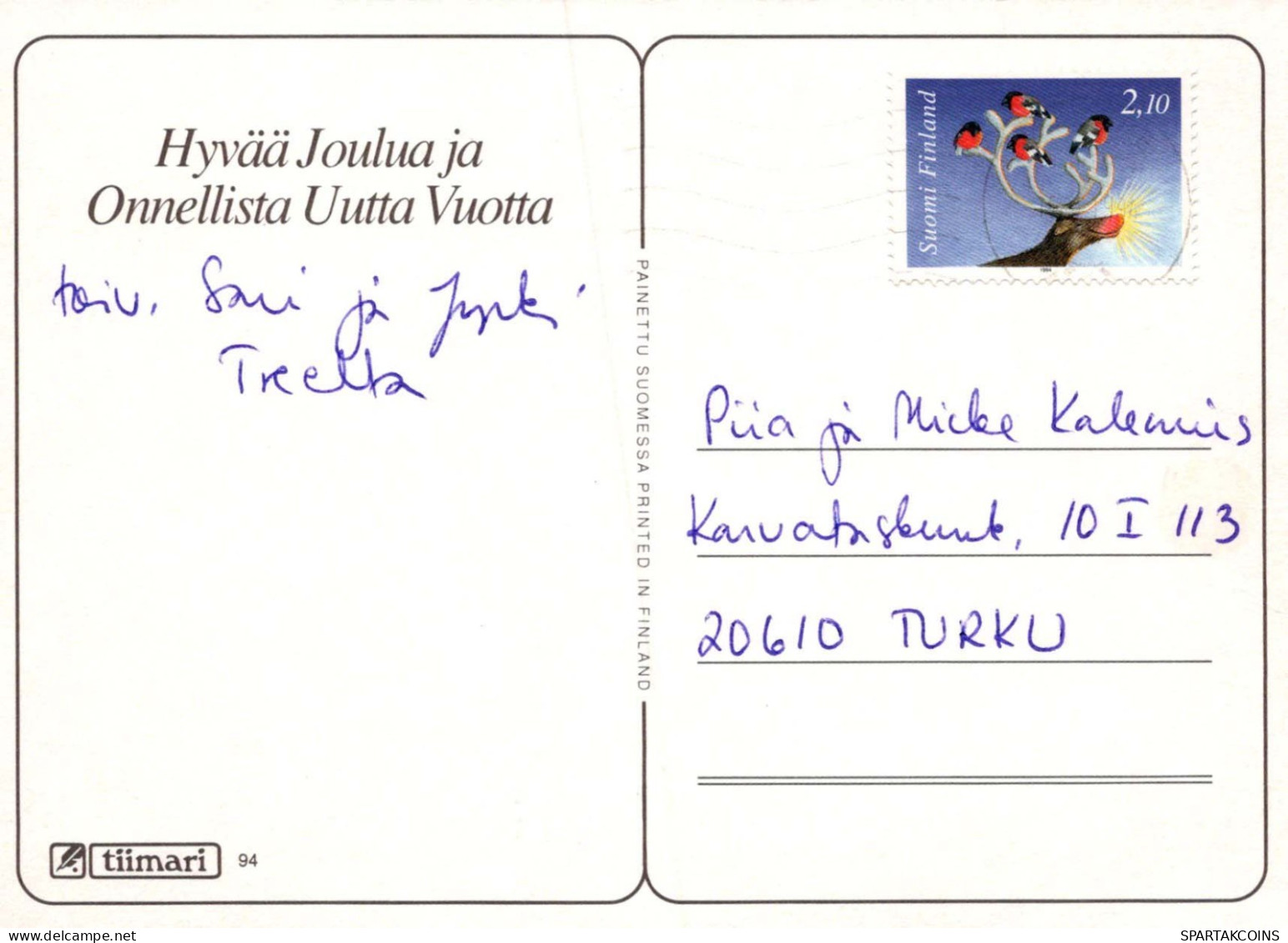 Bonne Année Noël OURS EN PELUCHE Vintage Carte Postale CPSM #PAU899.A - Neujahr