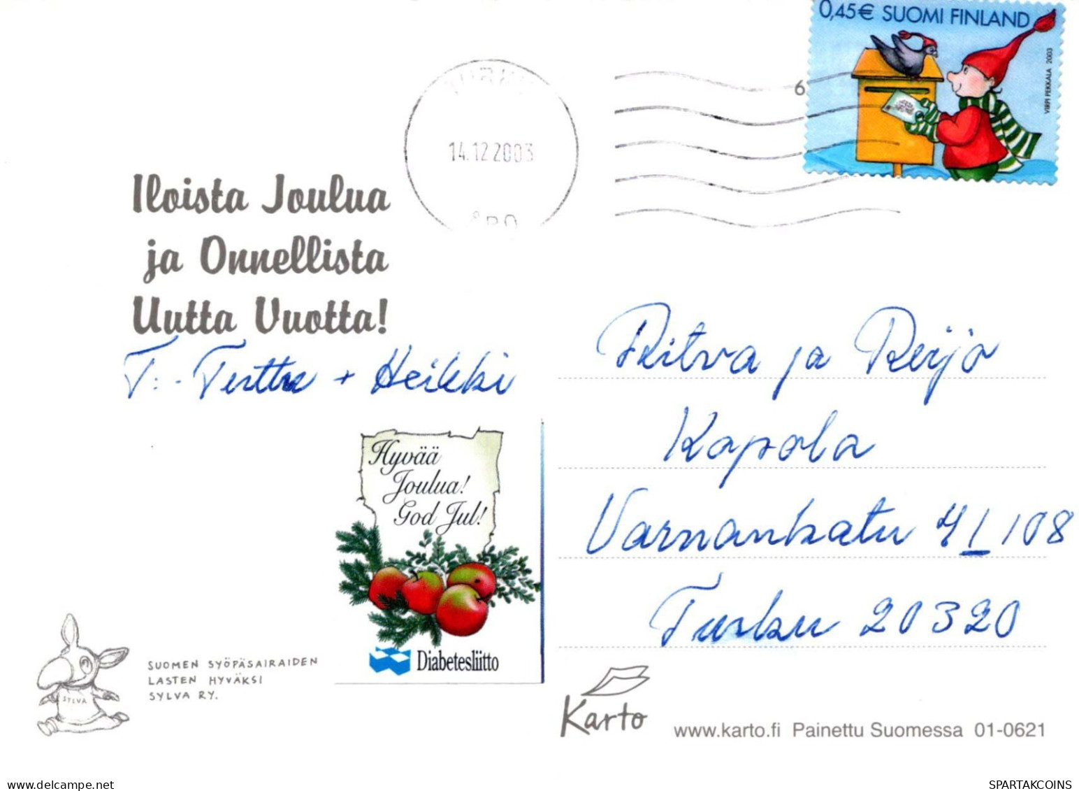 Feliz Año Navidad OSO DE PELUCHE Vintage Tarjeta Postal CPSM #PAU677.A - Neujahr