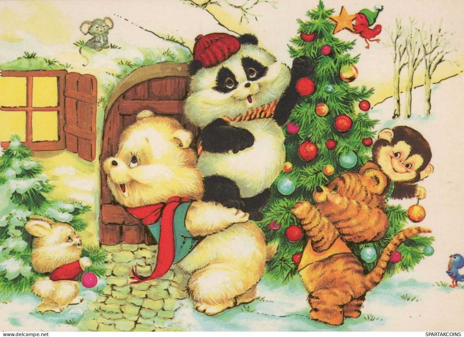 Buon Anno Natale ORSACCHIOTTO Vintage Cartolina CPSM #PAU703.A - Neujahr