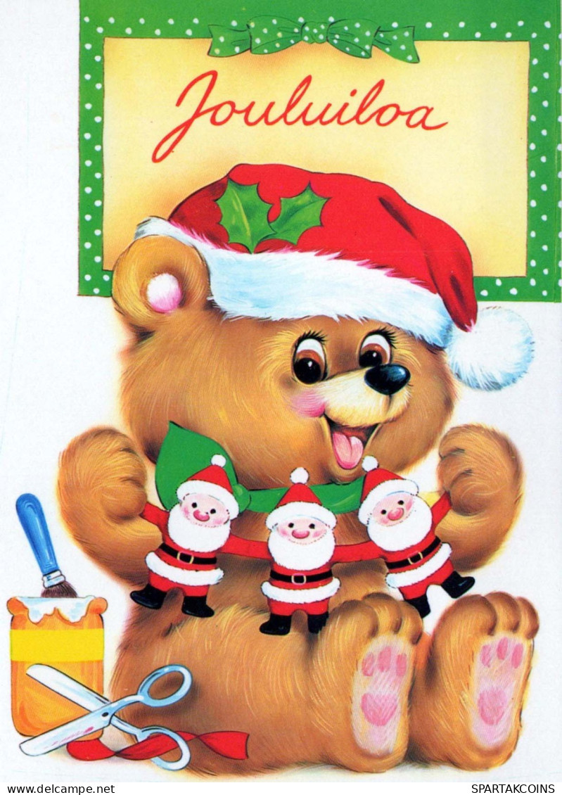 Neujahr Weihnachten TEDDYBÄR Vintage Ansichtskarte Postkarte CPSM #PAU665.A - Neujahr