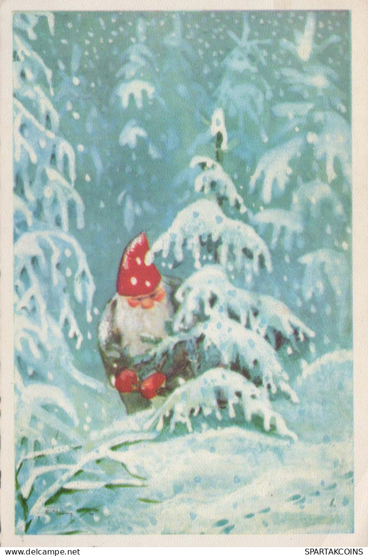BABBO NATALE Buon Anno Natale Vintage Cartolina CPSM #PAU608.A - Santa Claus