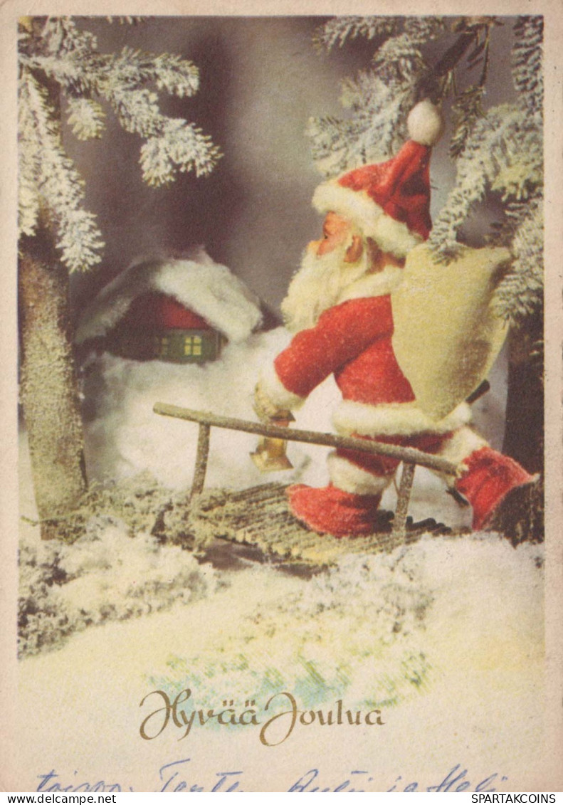 BABBO NATALE Buon Anno Natale Vintage Cartolina CPSM #PAU558.A - Santa Claus