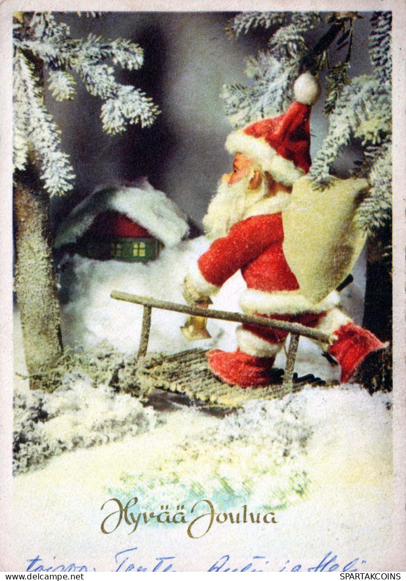 BABBO NATALE Buon Anno Natale Vintage Cartolina CPSM #PAU558.A - Santa Claus