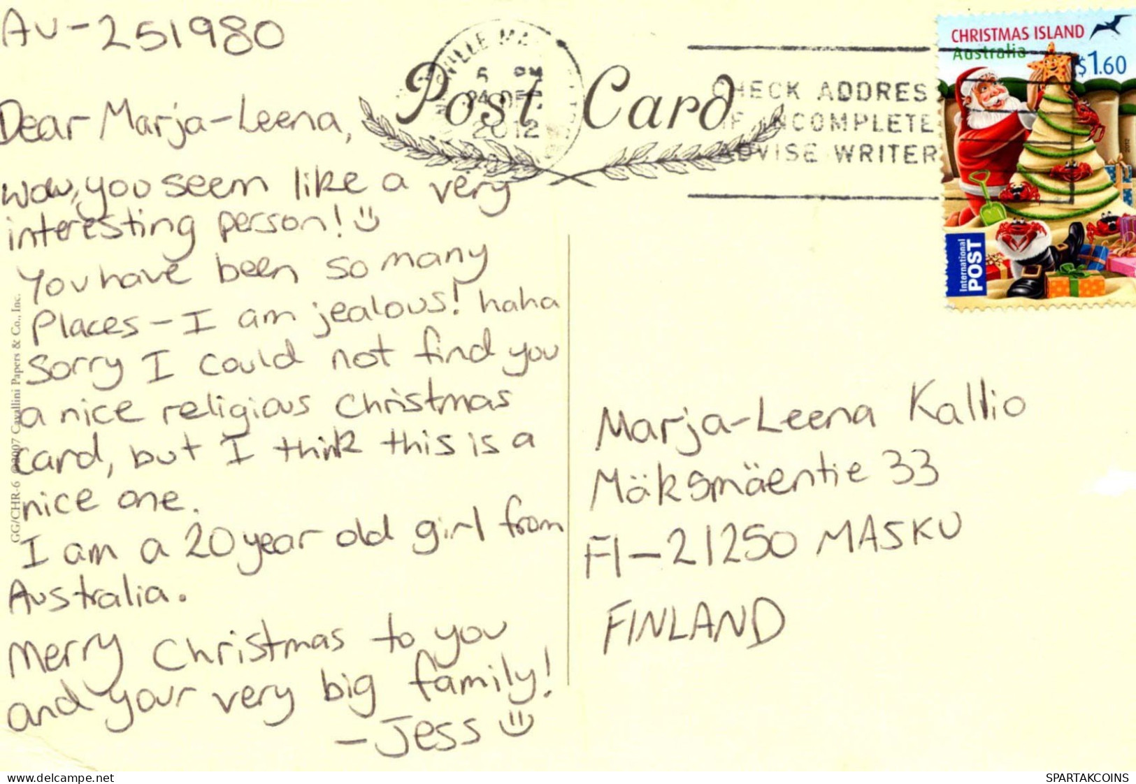 SANTA CLAUS Happy New Year Christmas Vintage Postcard CPSM #PAU616.A - Santa Claus