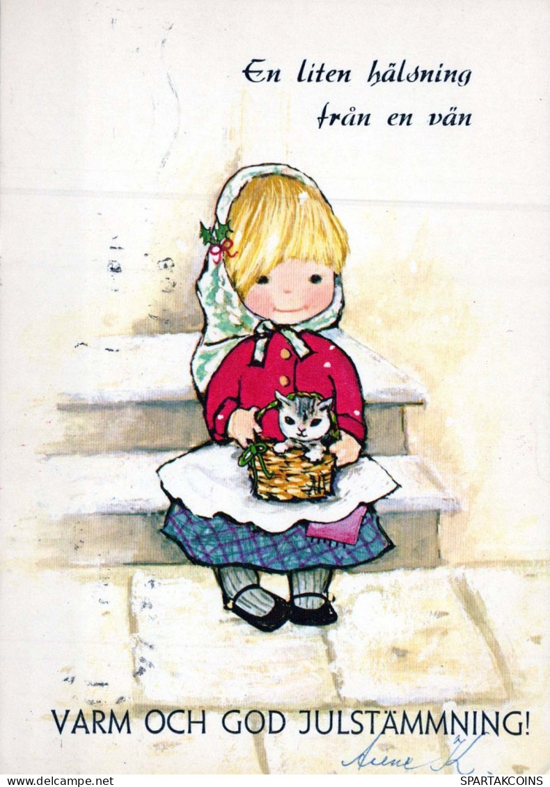 Buon Anno Natale BAMBINO Vintage Cartolina CPSM #PAS901.A - Neujahr