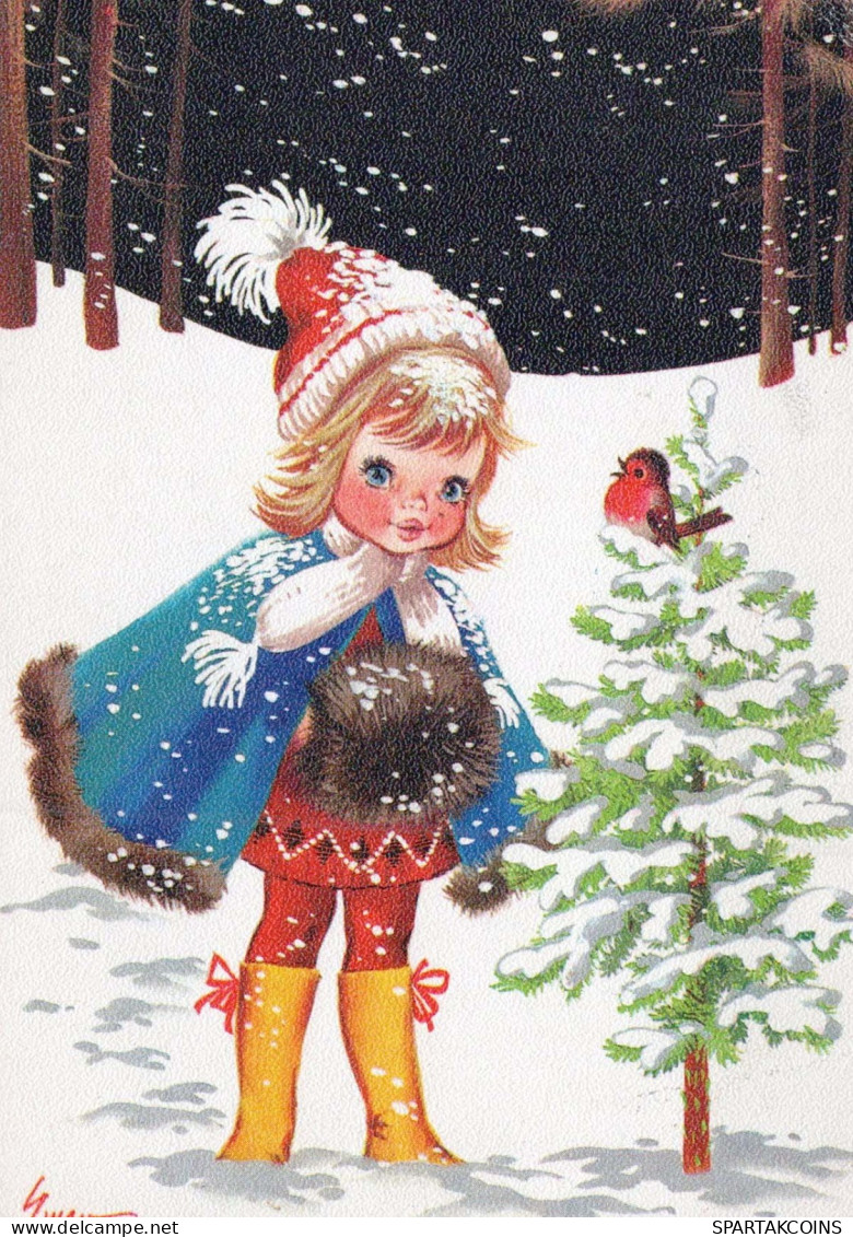 Neujahr Weihnachten KINDER Vintage Ansichtskarte Postkarte CPSM #PAS863.A - Neujahr