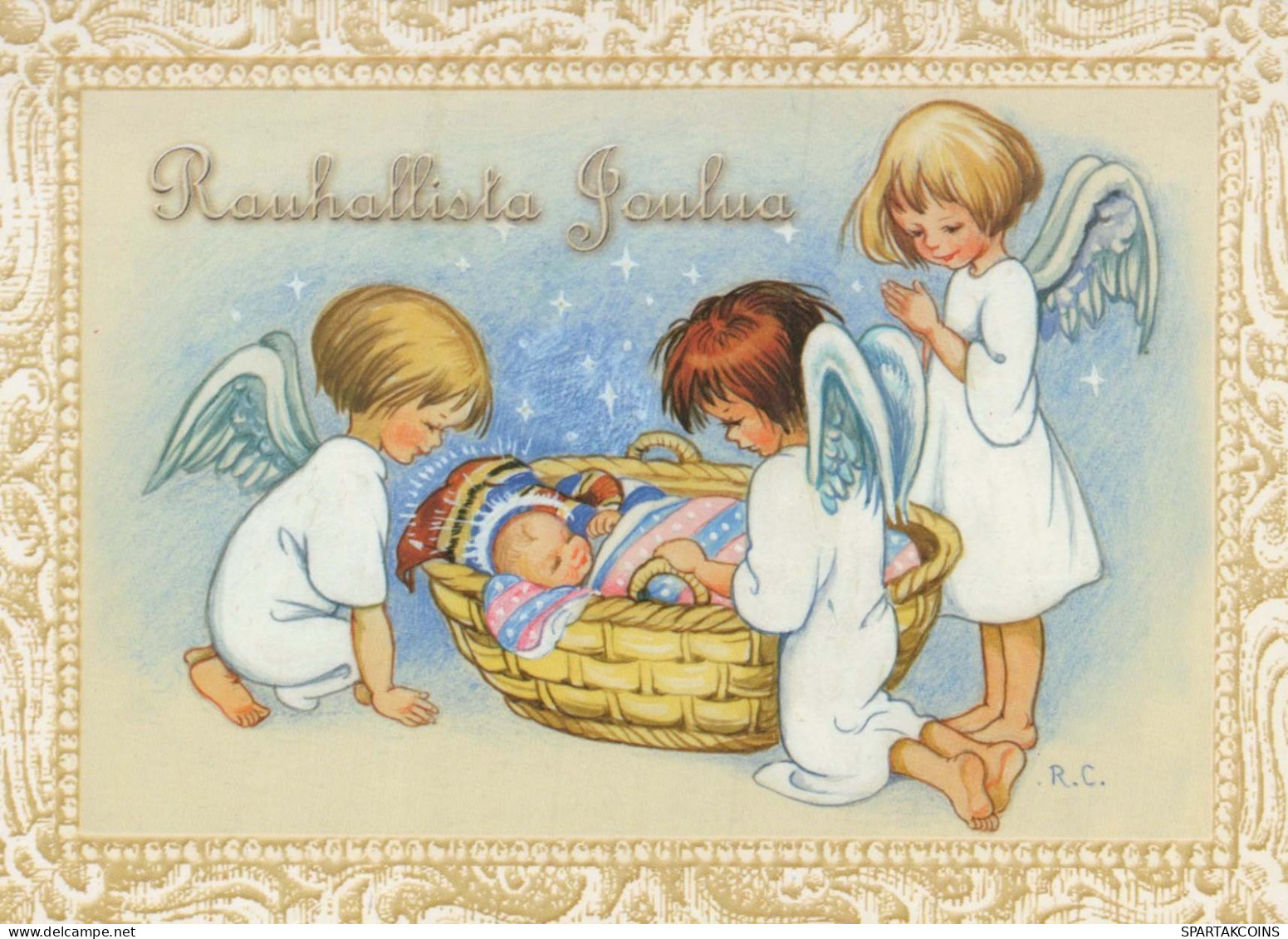 ANGEL Happy New Year Christmas Vintage Postcard CPSM #PAS749.A - Engelen