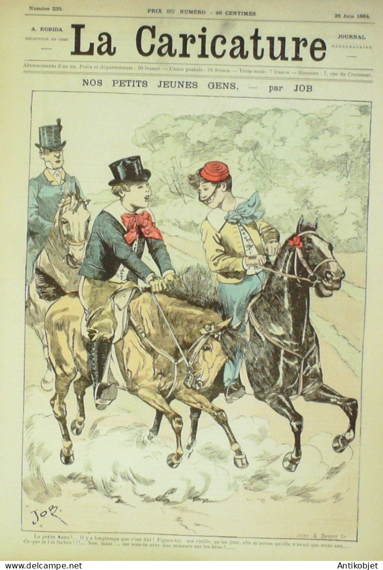 La Caricature 1884 N°235 Jeunes Gends Job Combat De Marathon Ste-Lise Fleuron  Robida - Revues Anciennes - Avant 1900