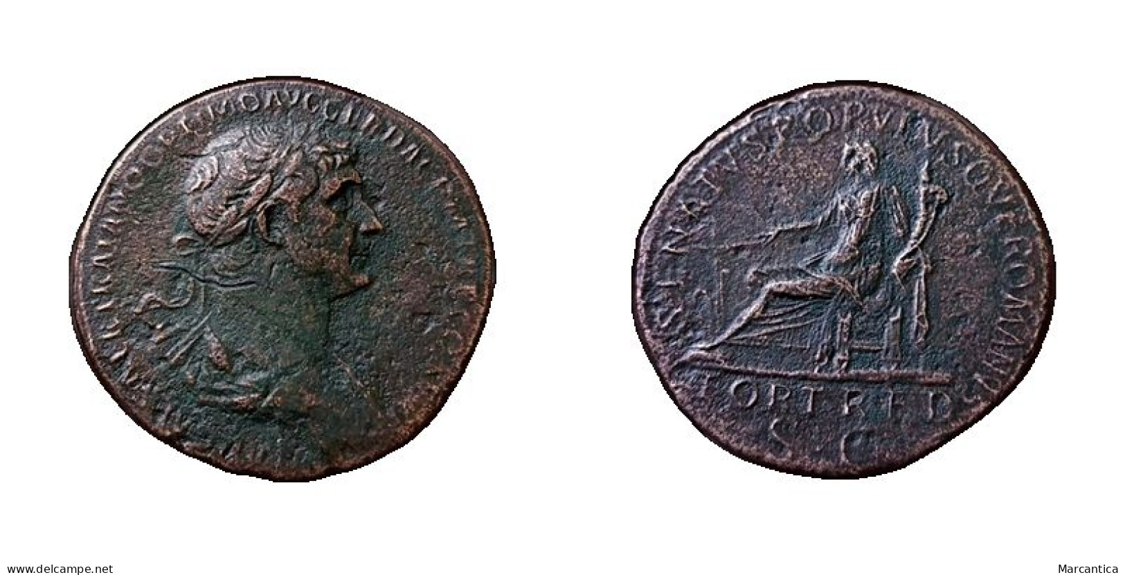 Roman Empire Sestertius Of Emperor Trajan - La Dinastía Antonina (96 / 192)