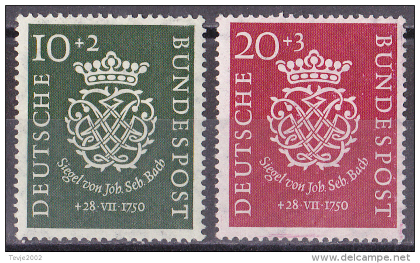 Bund 1950 - Mi.Nr. 121 - 122 - Postfrisch MNH - Bach - Unused Stamps