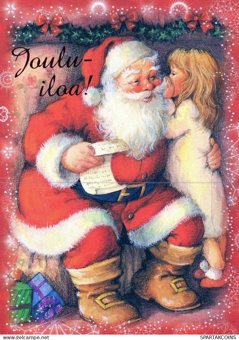 BABBO NATALE BAMBINO Natale Vintage Cartolina CPSM #PAK927.A - Santa Claus