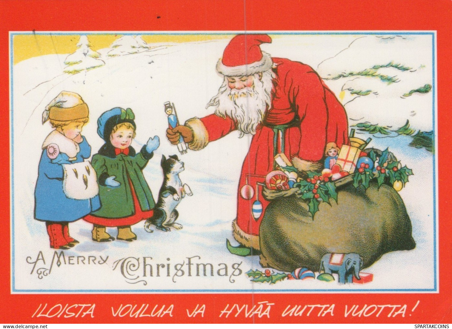 BABBO NATALE BAMBINO Natale Vintage Cartolina CPSM #PAK873.A - Santa Claus