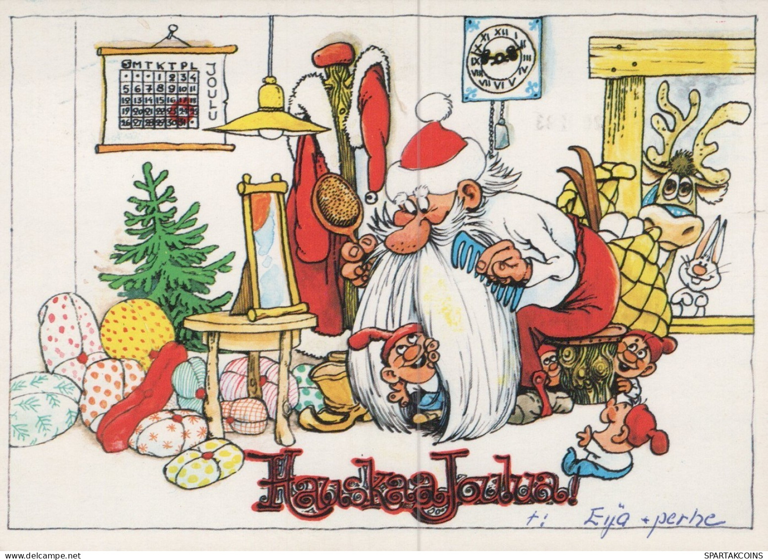 WEIHNACHTSMANN SANTA CLAUS WEIHNACHTSFERIEN Vintage Postkarte CPSM #PAK906.A - Santa Claus