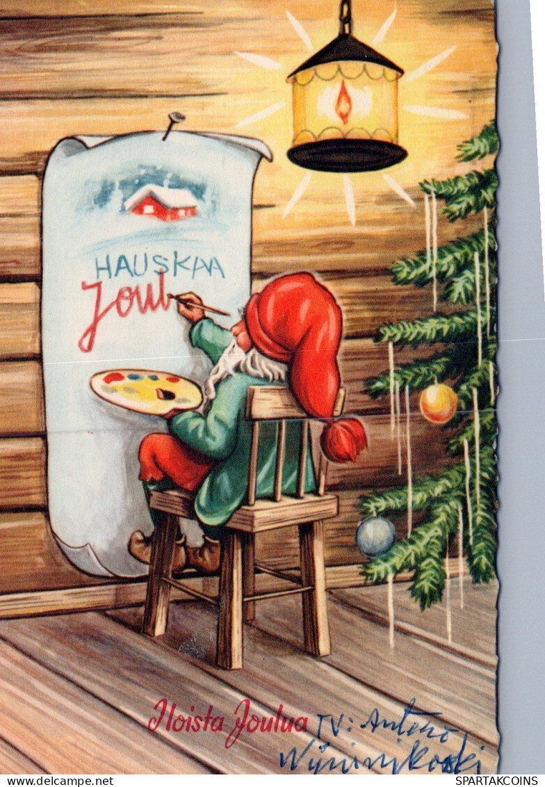 PÈRE NOËL NOËL Fêtes Voeux Vintage Carte Postale CPSM #PAK697.A - Santa Claus