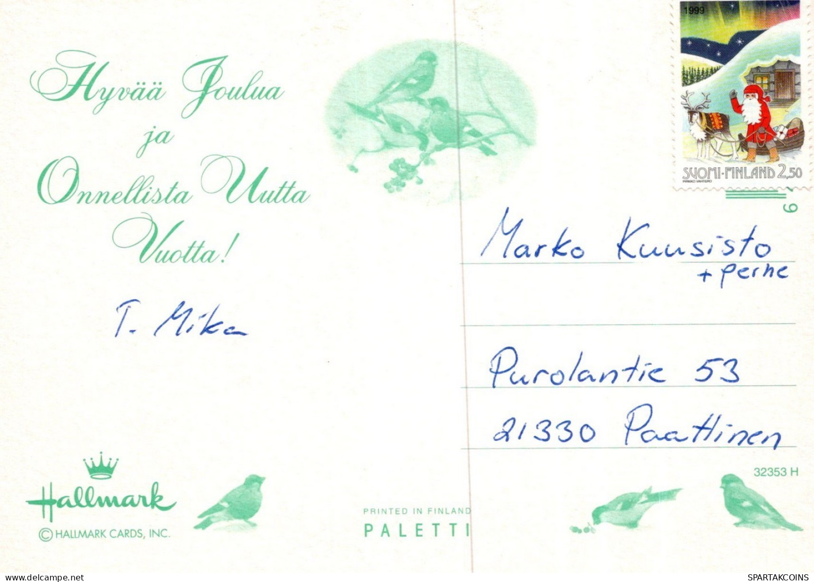 PAPÁ NOEL NAVIDAD Fiesta Vintage Tarjeta Postal CPSM #PAK700.A - Santa Claus