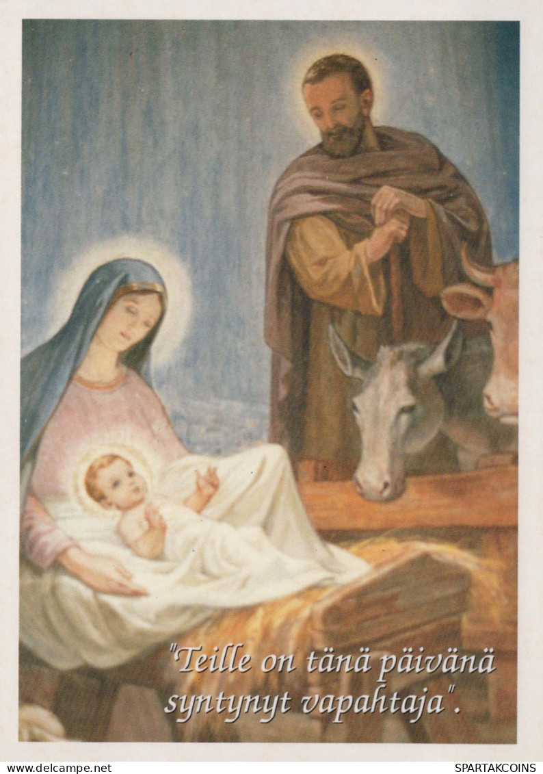 Virgen María Virgen Niño JESÚS Navidad Religión Vintage Tarjeta Postal CPSM #PBB918.A - Vierge Marie & Madones