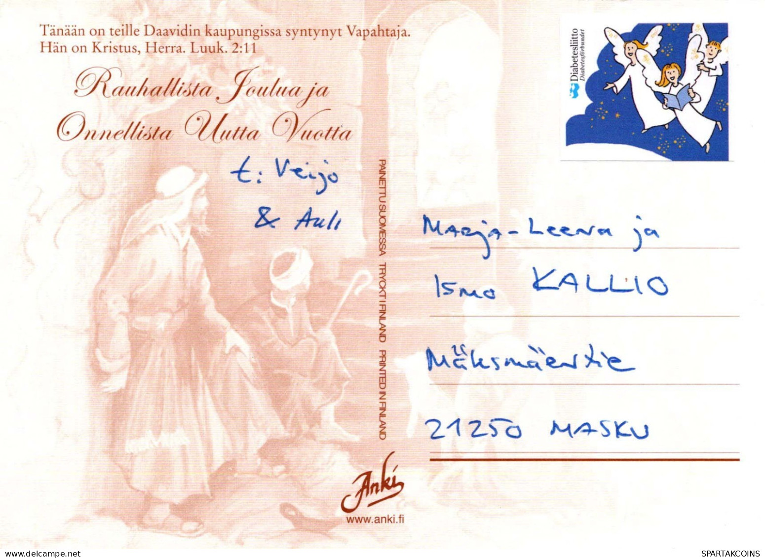 Vergine Maria Madonna Gesù Bambino Natale Religione Vintage Cartolina CPSM #PBB854.A - Maagd Maria En Madonnas