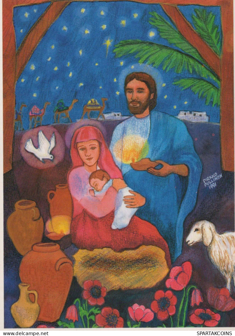 Virgen María Virgen Niño JESÚS Navidad Religión Vintage Tarjeta Postal CPSM #PBB853.A - Virgen Mary & Madonnas