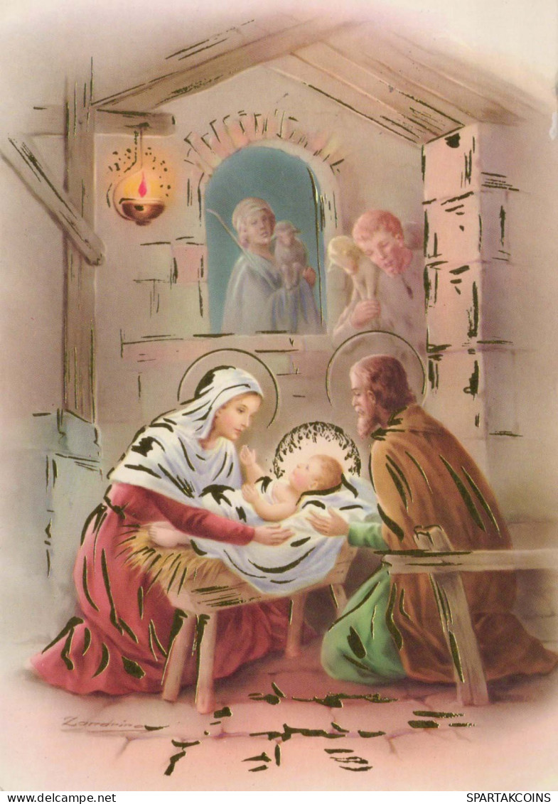 Virgen María Virgen Niño JESÚS Navidad Religión Vintage Tarjeta Postal CPSM #PBB808.A - Vierge Marie & Madones