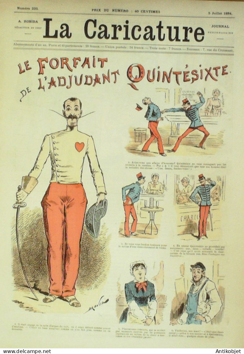 La Caricature 1884 N°236 Forfait De L'adjudant Quintésixte Draner Album De Tata Job Gino - Tijdschriften - Voor 1900